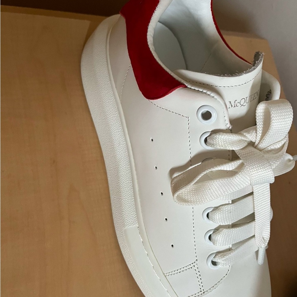 Alexander McQueen White and Red Sneakers